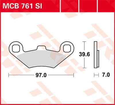 Trw SI Series Off-Road Brake Pads For Polaris Sportsman 400 HO 94-14 MCB761SI