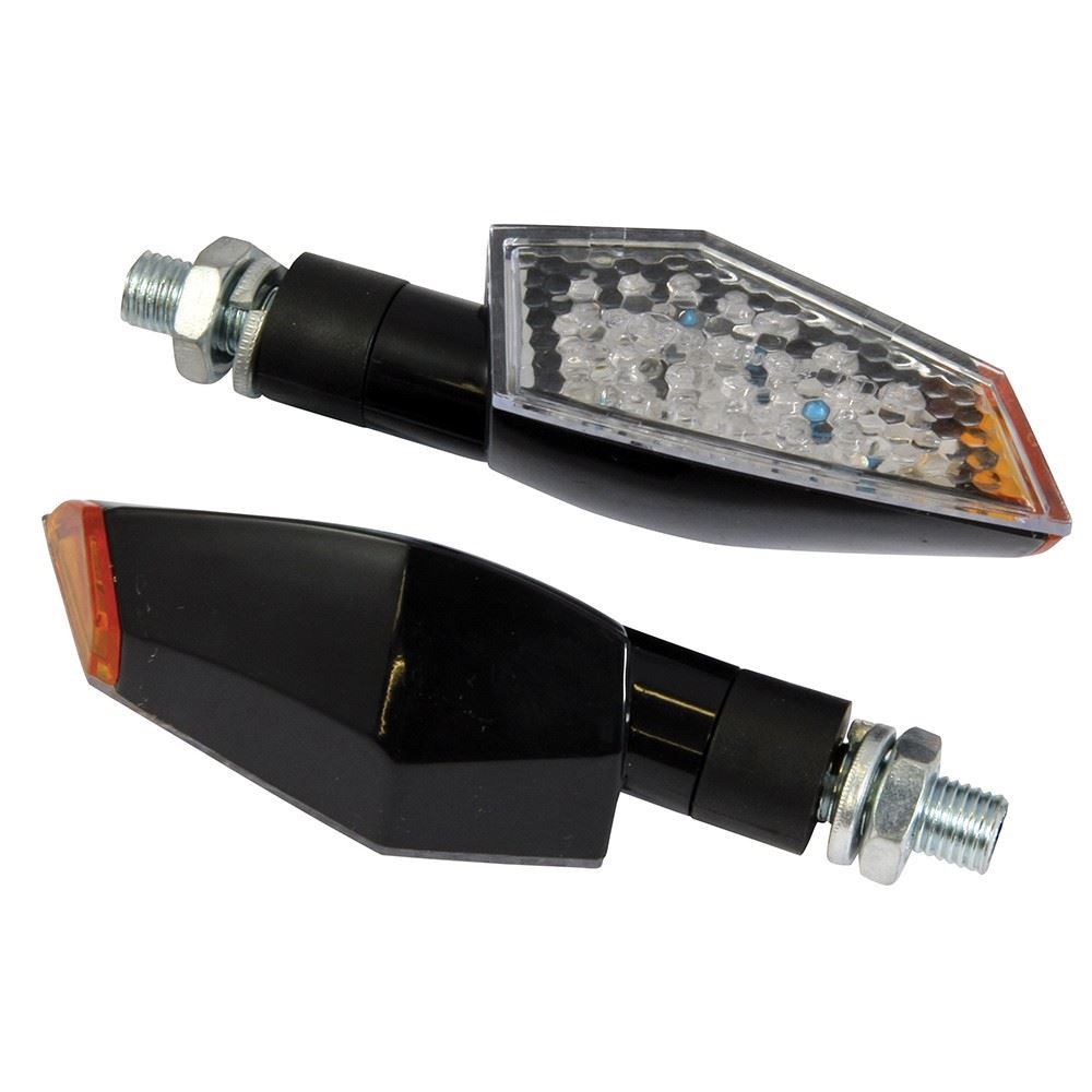 Claw LED Indicators Black Body Clear Lens – E‑Marked Pair INDLED38