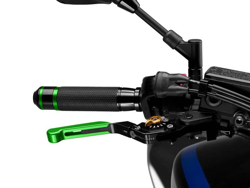Puig Extendable Folding V3 Brake (Green Extender With Blue Selector) Gold 9613F