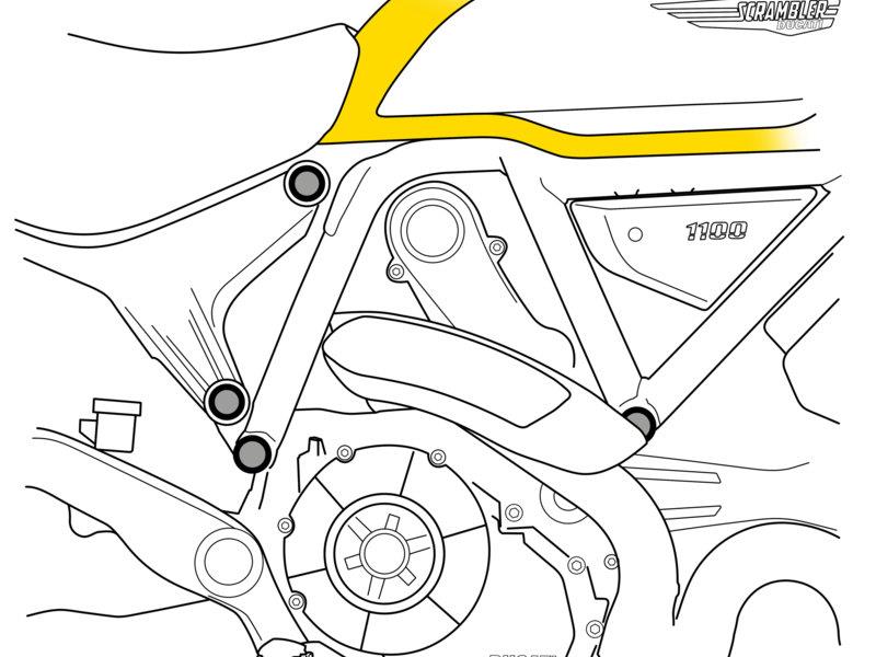 PUIG Chassis Cap Black for Ducati Scrambler 1100 18-20 3522N