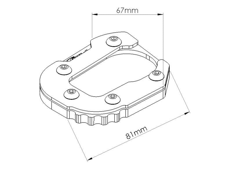 Puig Kickstand Extension Pad Black 21014A