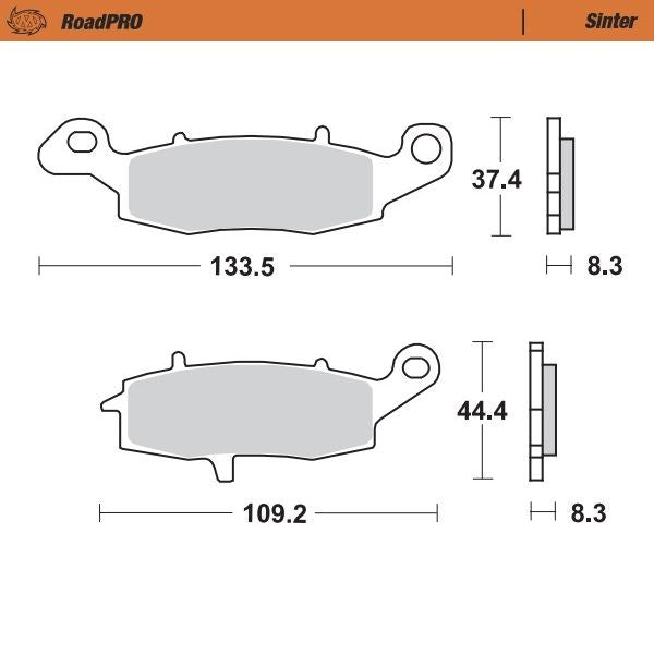 Moto-Master RoadPRO Sinder Brake Pad Front For Suzuki SV 650 X 1995-2026 404101