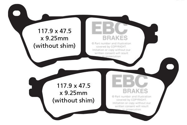 Ebc Brake Pads For Harley Davidson XL 1200 X 2014-2022 Semi-Metallic FA640V