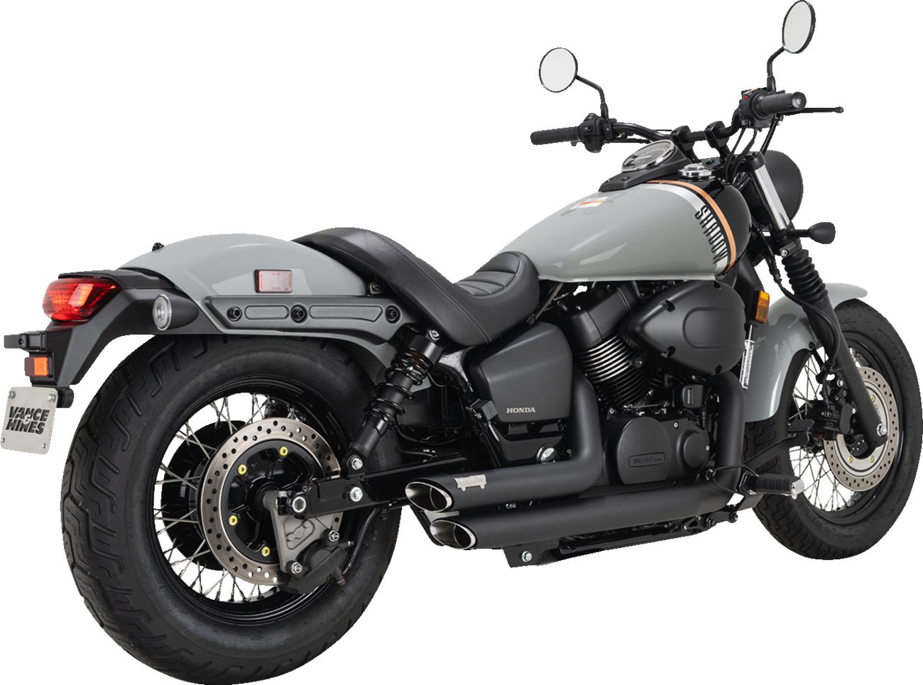 Vance & Hines Shortshots Staggered Exhaust System Honda VT 750 C2B 10-23 48319