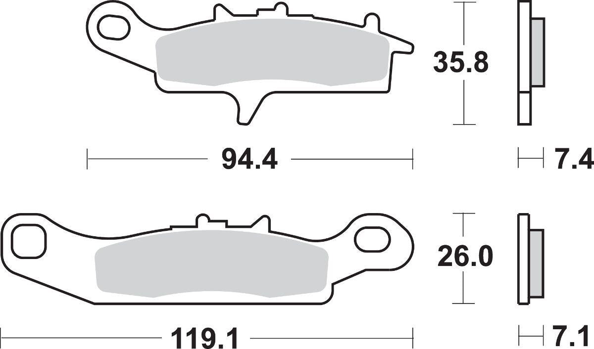 Sbs SI Offroad Sintered Brake Pads For Kawasaki KFX 450 R 2x4 2002-2014 798SI