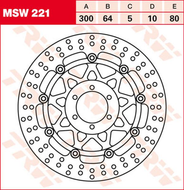Trw Round Floating Brake Rotor For Yamaha FZS 600 1988-2003 MSW221