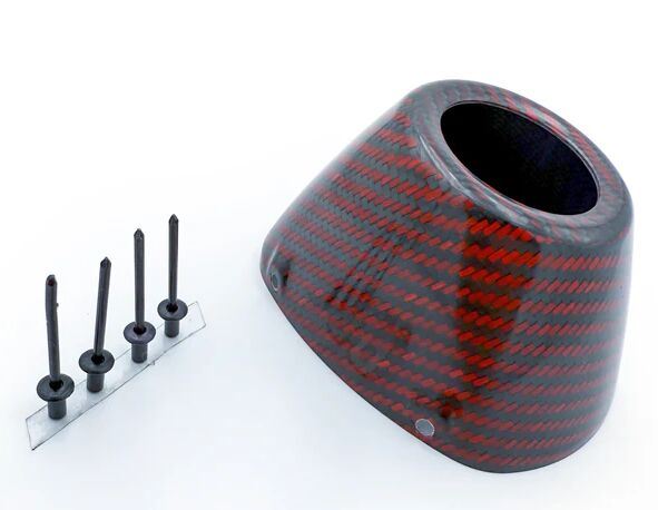 FMF Replacement End Caps Carbon Fiber Conical Black Red 040695