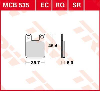 Trw RQ Series Organic Sports Brake Pads For Beta ALP 200 1990-2005 MCB535RQ