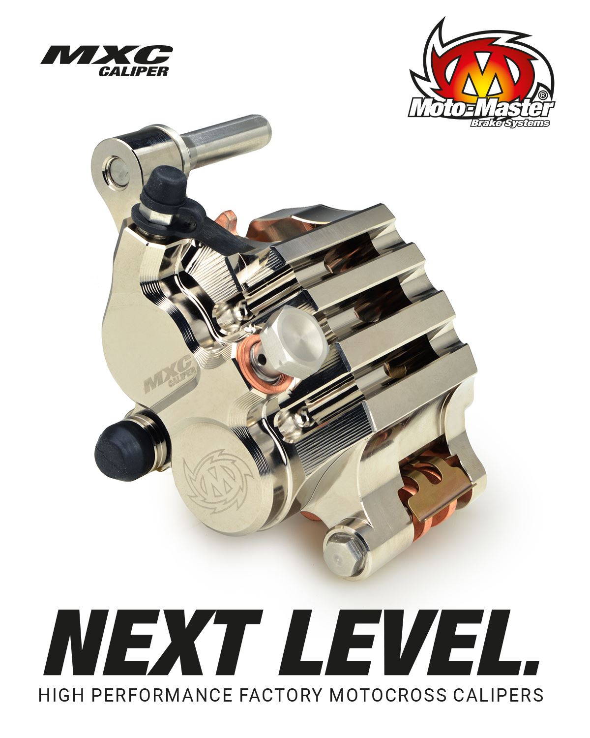 Moto-Master MXC Brake Caliper For Beta RR 250 2001-2026 Silver Polished 210106