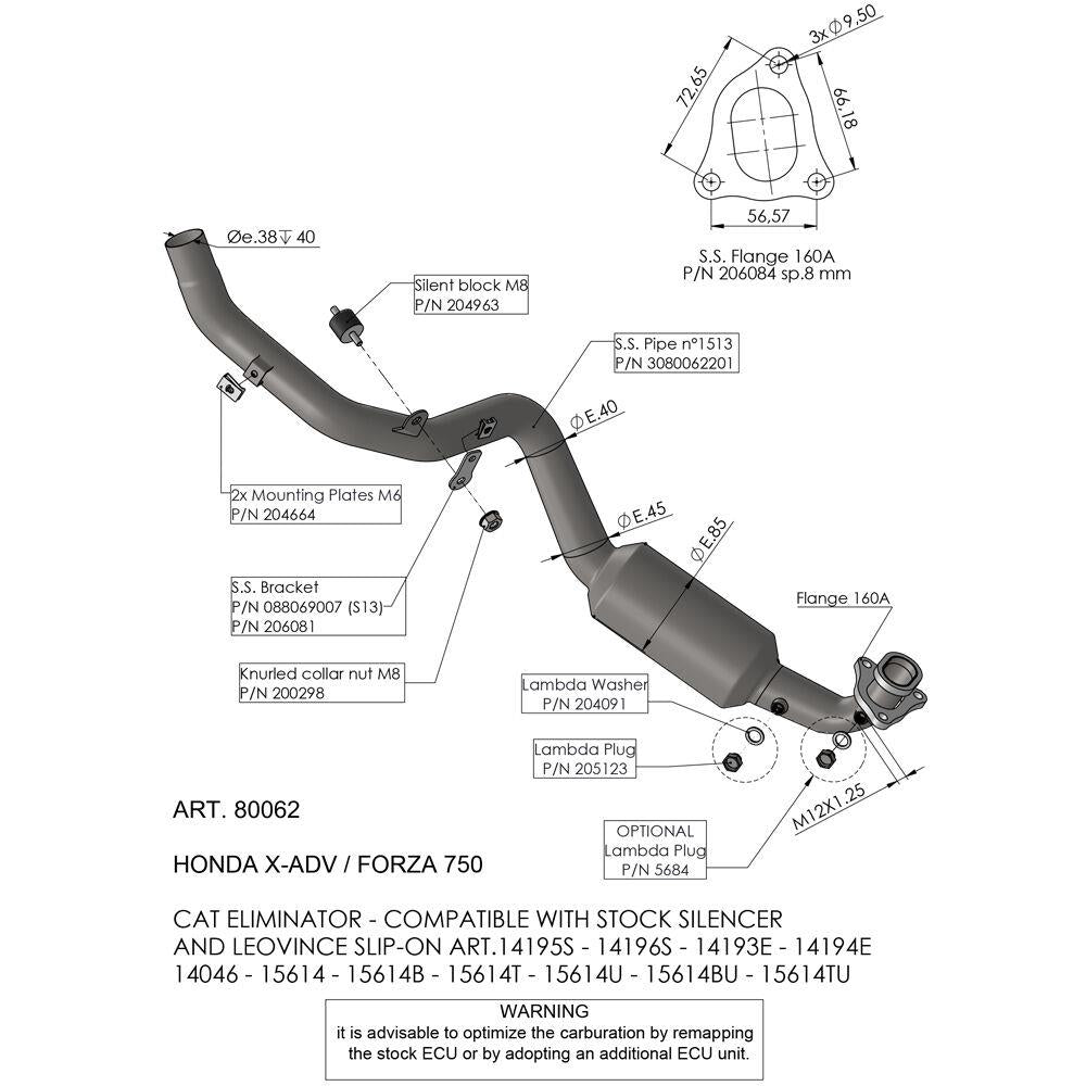 Leovince 4-Stroke Header Pipes For Honda X-ADV 750 ABS 2017-2025 Steel 80062