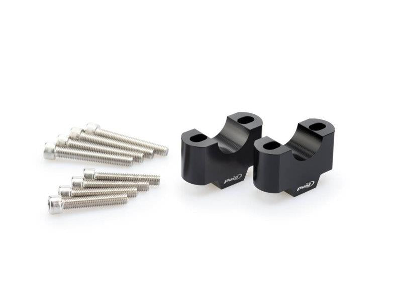 Puig 30mm Handlebar Risers For 29mm Bars Black 5249H