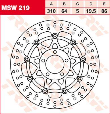 Trw Round Floating Brake Rotor For Suzuki GS 500 E 1989-2009 MSW219