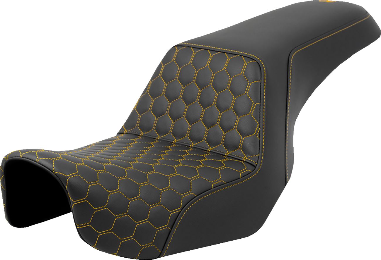 Saddlemen Honeycomb Step-Up Seat Gold For Harley Davidson FXDF 1690 06-17 806-04-17707