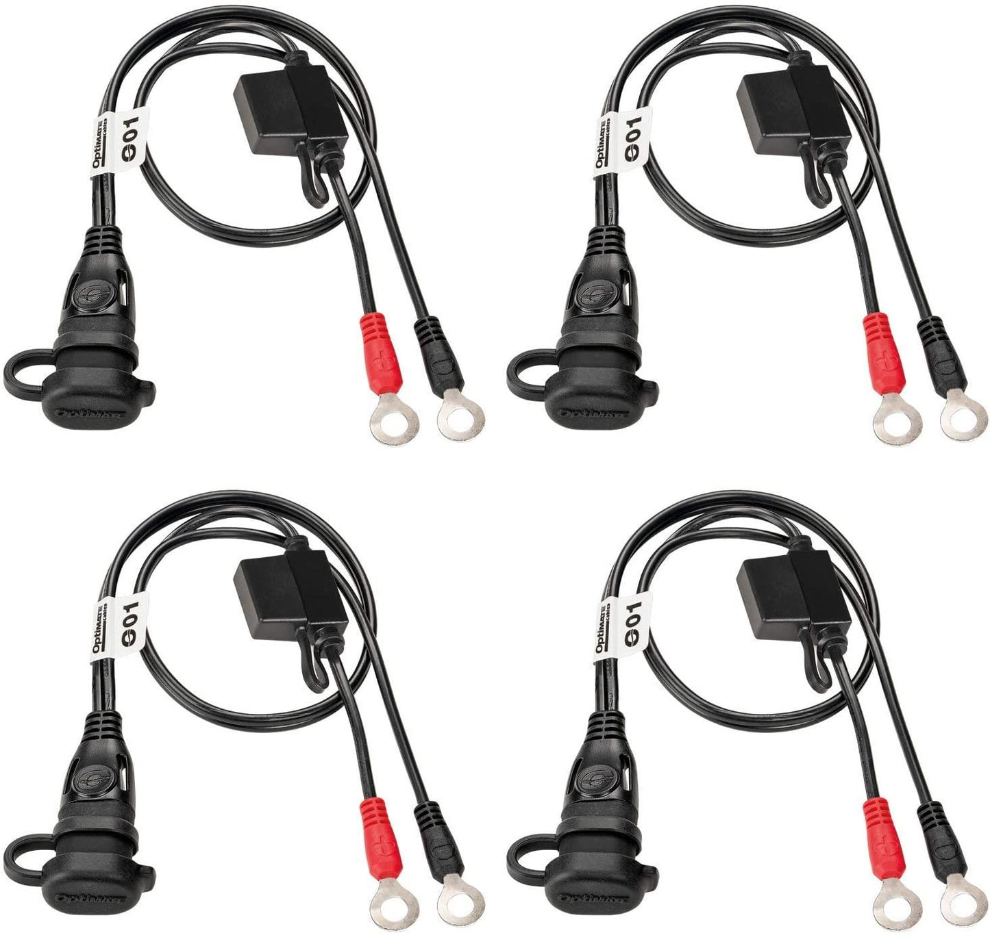 PACK OF 4 SAE71 OptiMate Weatherproof Waterproof 12V Permanent Lead O1