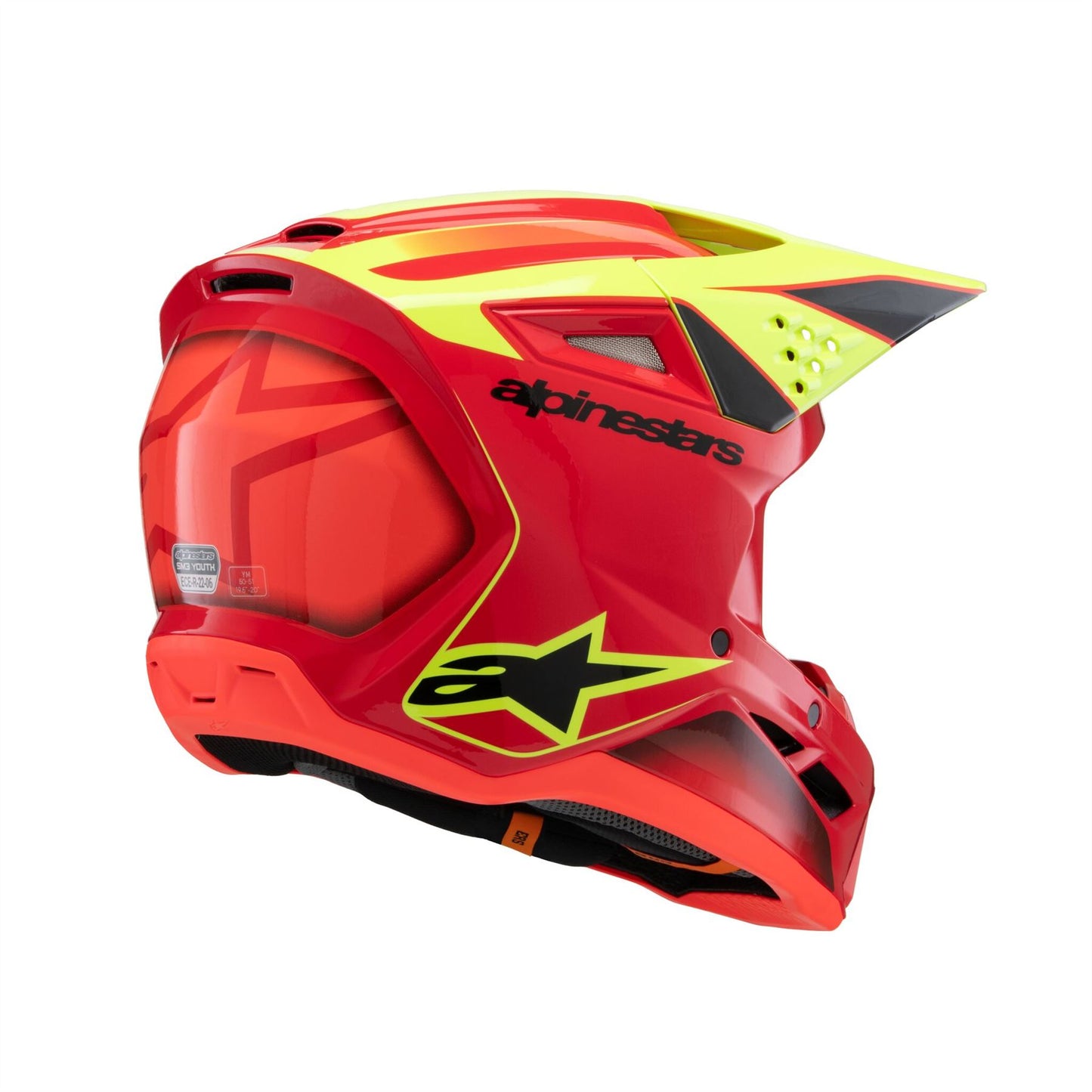 ALPINESTARS Youth S-M3 Fray Red/Yellow MX Helmet