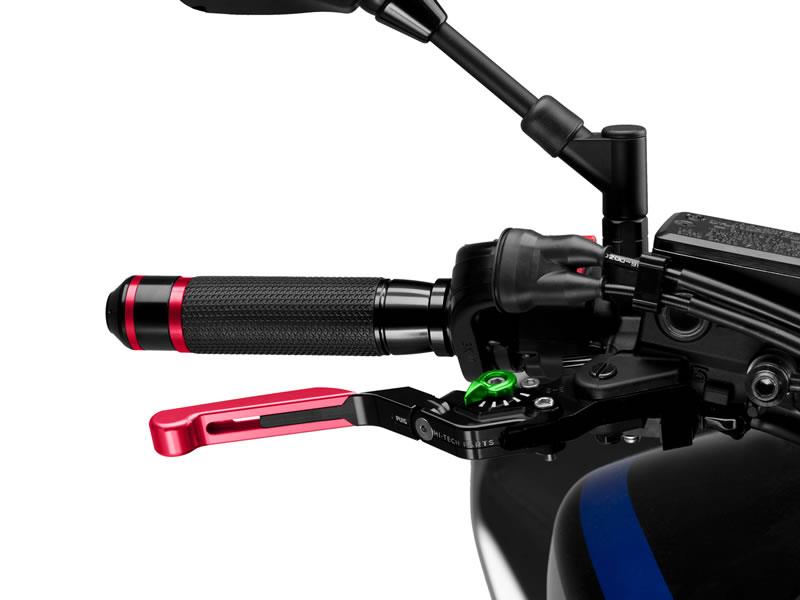 Puig Extendable Folding V3 Brake (Red Extender With Blue Selector) Green 7628F