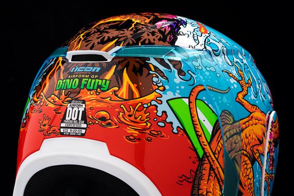 ICON Airform™ Dino Fury Motorcycle Helmet Blue - 2023 Model