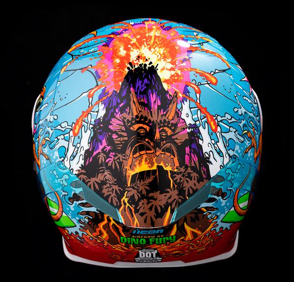 ICON Airform™ Dino Fury Motorcycle Helmet Blue - 2023 Model