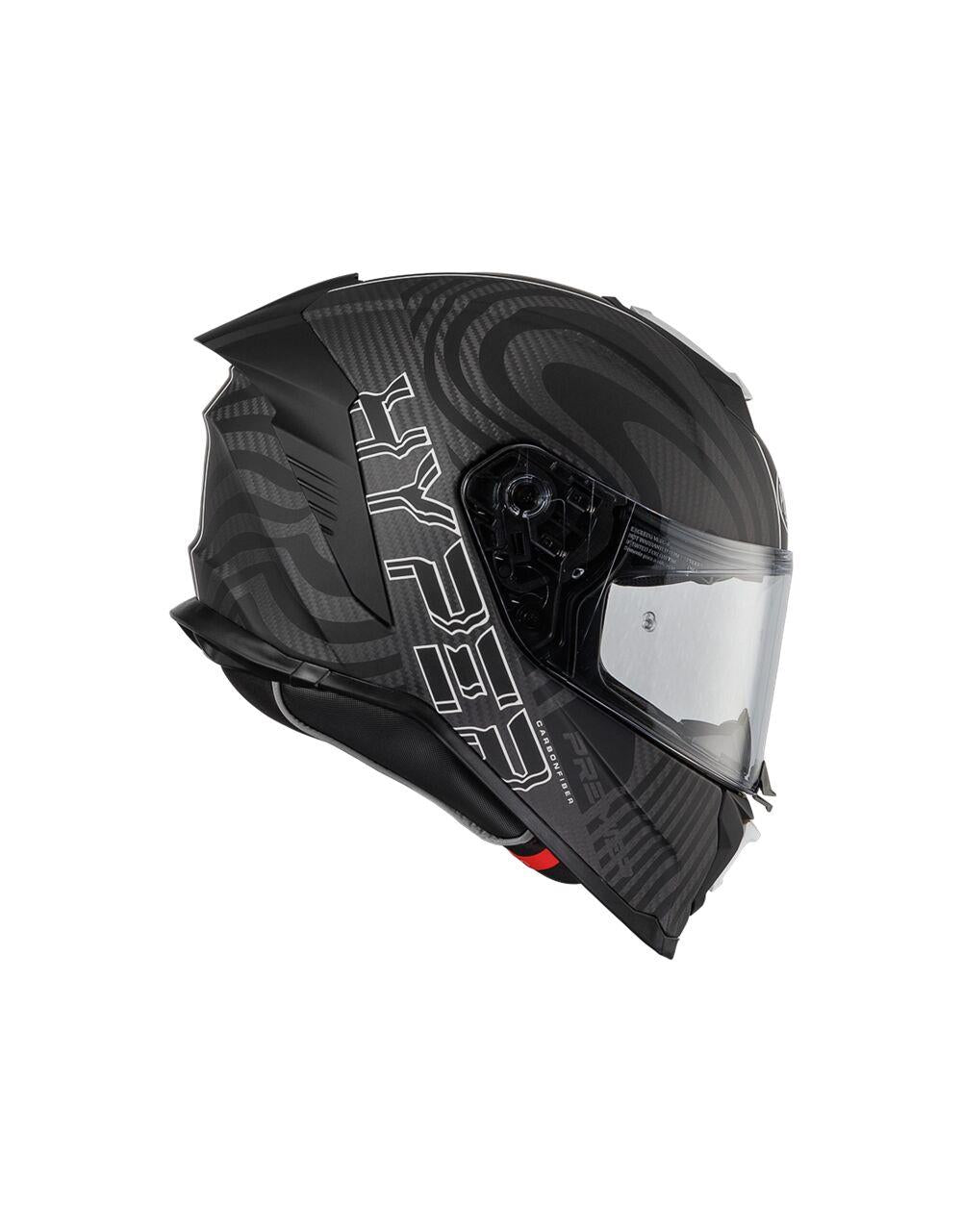 PREMIER HELMETS Hyper Carbon White/Black Motorcycle Helmet