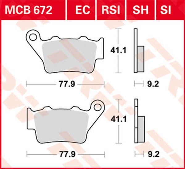 Trw SH Series Sindered Rear Brake Pads For BMW F 900 GS 1993-2026 MCB672SH