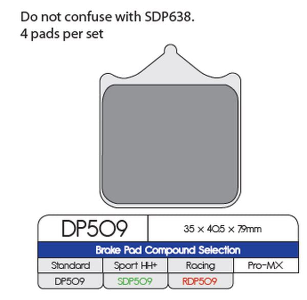 Dp Brakes Standard Sintered Metal Brake Pads For BMW S 1000 R 2010-2020 DP509