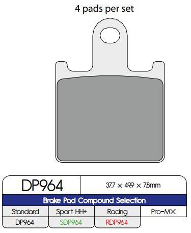 Dp Brakes Sintered Metal Brake Pads For Kawasaki ZX-14 R 1400 2006-2024 DP964