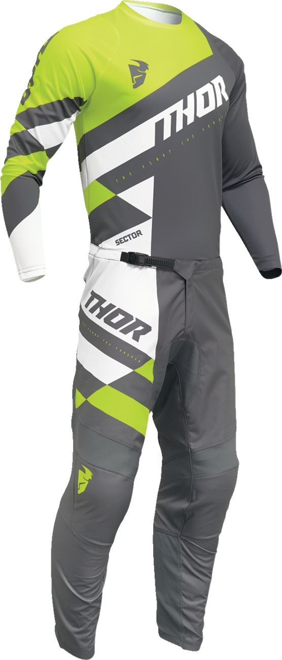 Thor Jersey Sector Checker Grey/Acid 24 Model