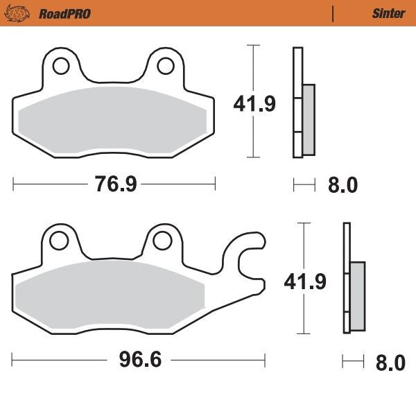 Moto-Master RoadPRO Sinder Brake Pad Rear For Kawasaki Z 400 1990-2026 402902