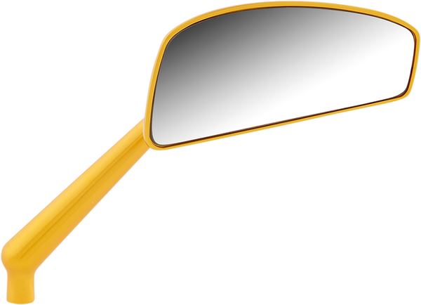 Arlen Ness Tearchop Mirror Anodized Yellow Stainless Steel Screw-In Right 510-018