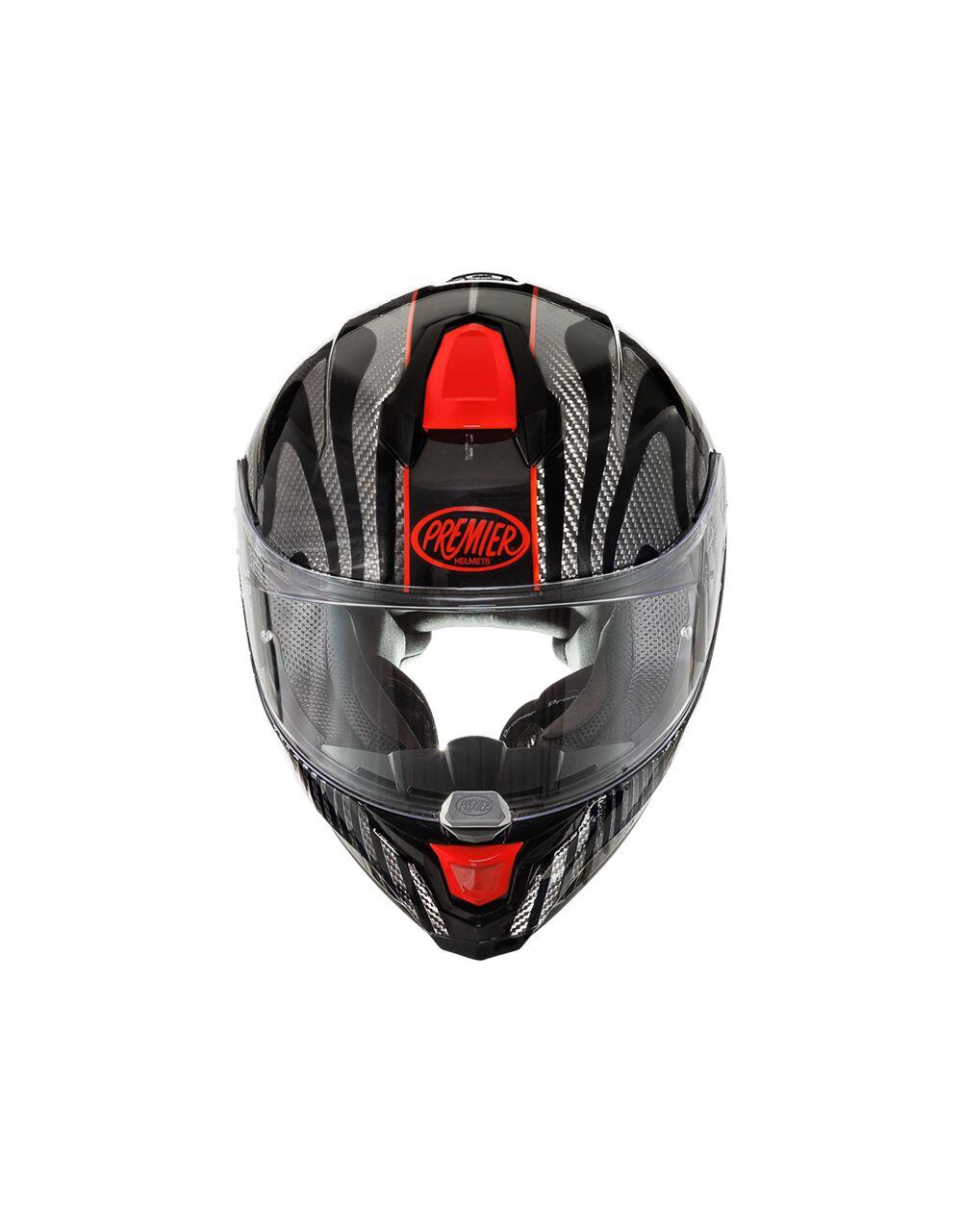 PREMIER HELMETS Hyper Carbon Red/Black Motorcycle Helmet