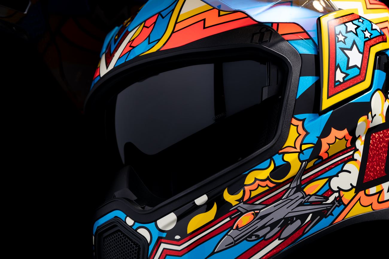 ICON Airflite™ Fly Boy Motorcycle Helmet BL 2024 Model