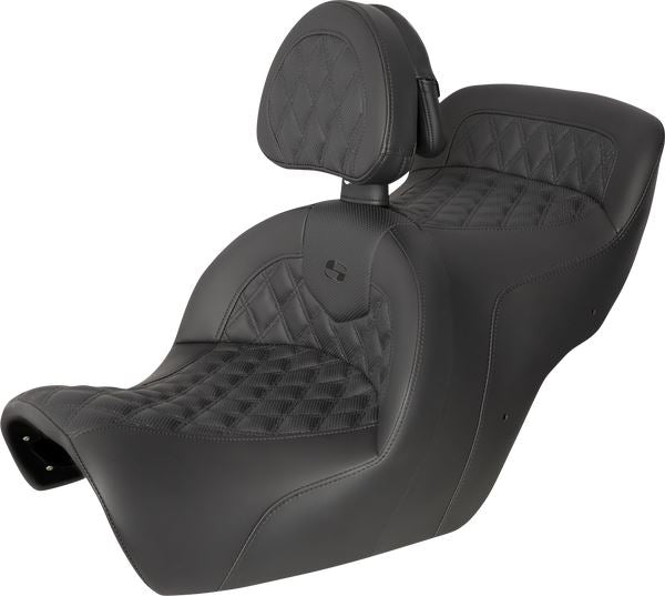 SADDLEMEN Roadsofa™ 2-Up Seat Seat Black Includes Backrest H88-07-182BR