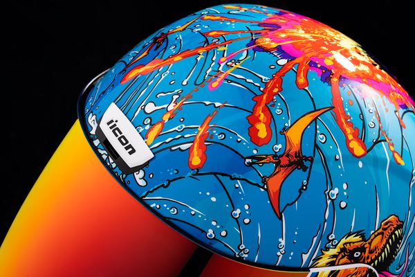 ICON Airform™ Dino Fury Motorcycle Helmet Blue - 2023 Model