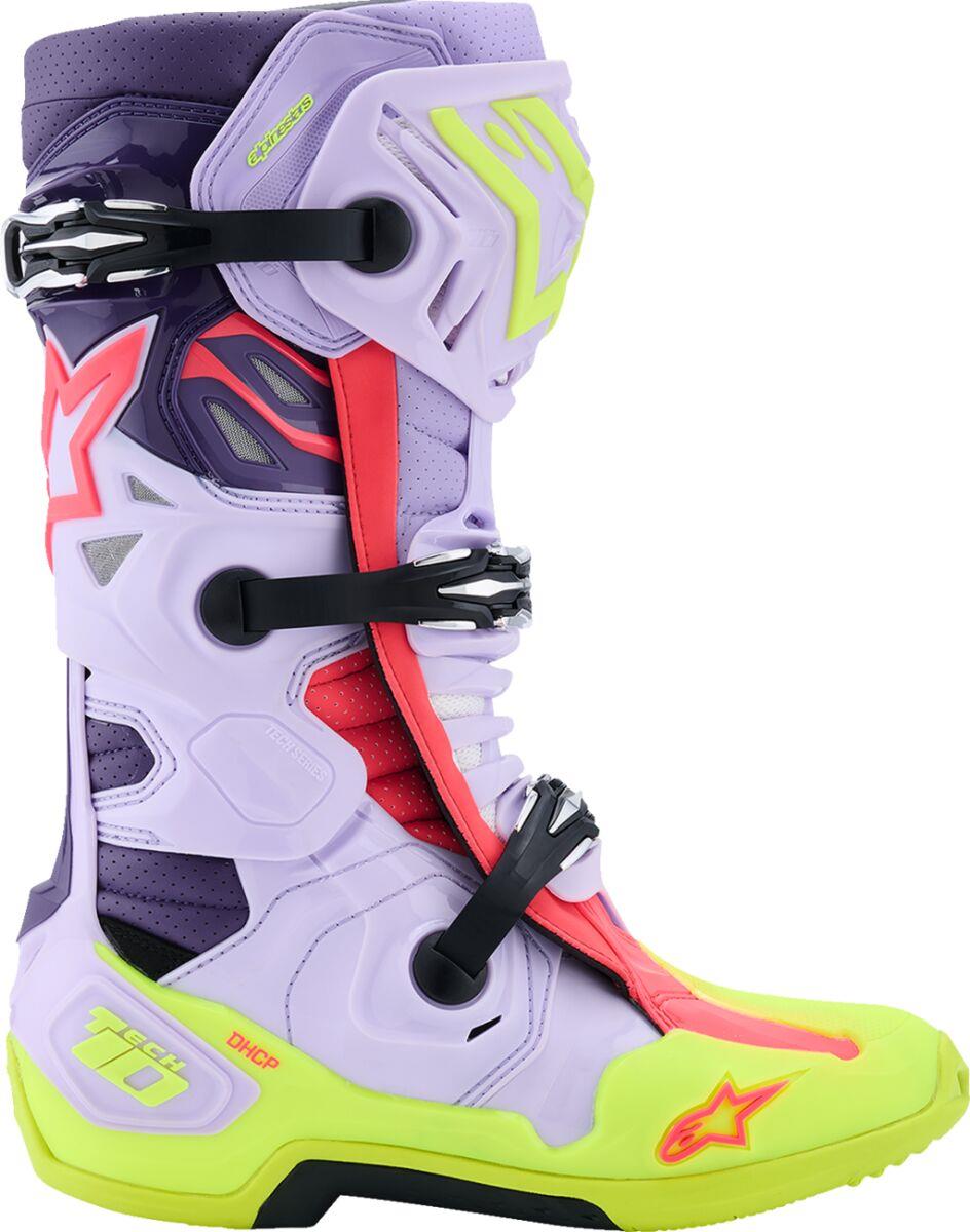 ALPINESTARS Tech 10 Supervented Boots PURPLE/YELL/DIVA PNK 2025 Model