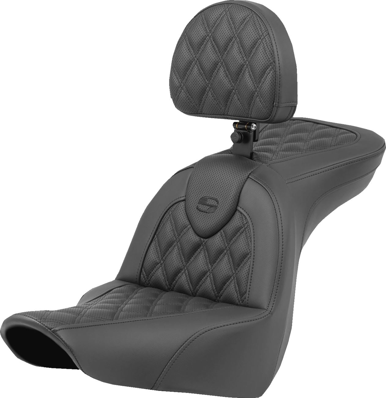 Saddlemen Lattice Stitch Seat With Backrest For HD FXLRS 1923 18-24 818-29-182BR