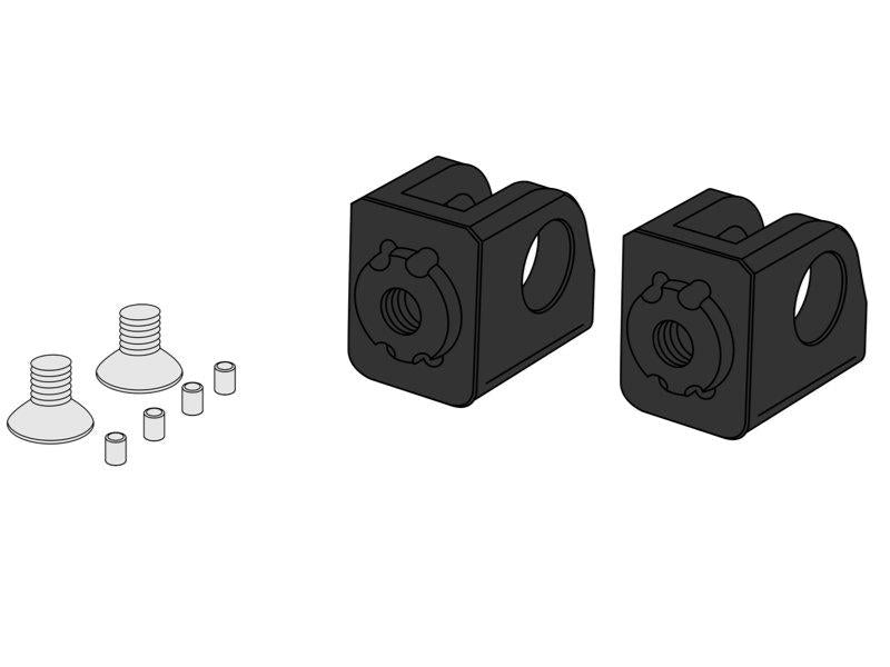 Puig Pillion Adjustable Footpeg Adaptors Black 6222P