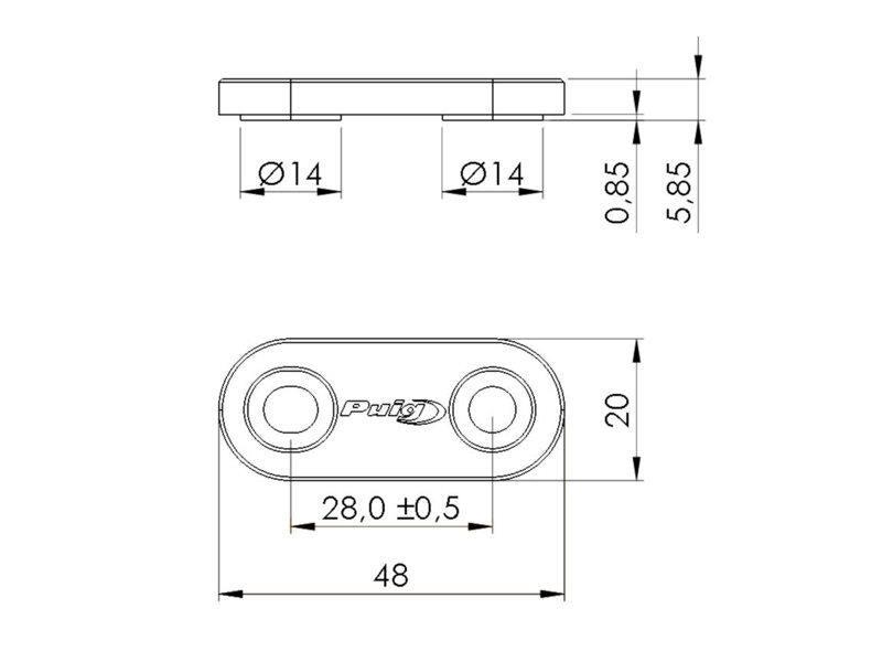 PUIG Mirror Screw Caps Black for Yamaha XJ6 Diversion/YZF R1 09-16 3855N