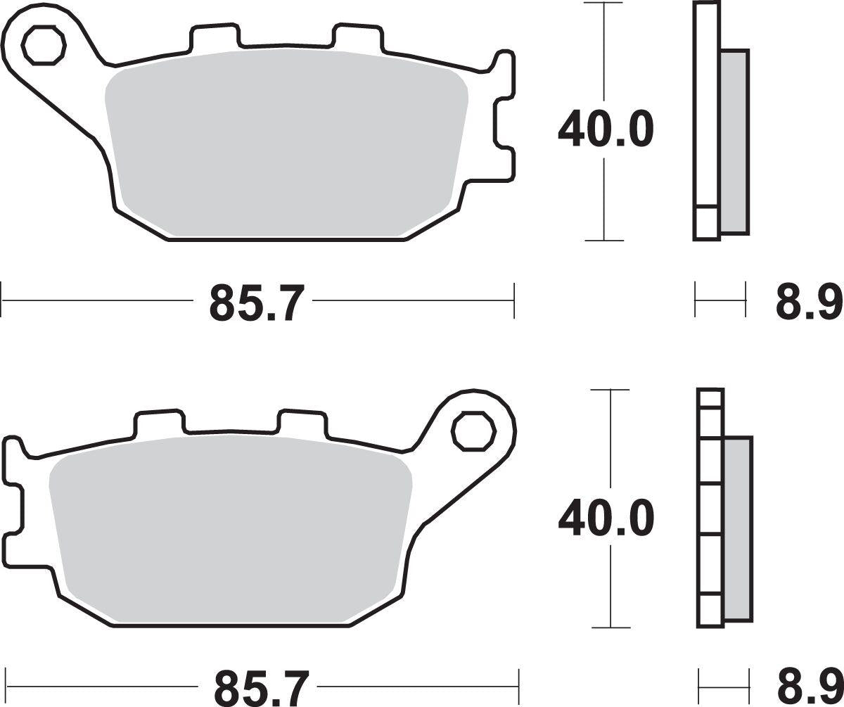 Sbs LS Street Excel Sintered Rear Brake Pads For Honda NT 1100 1991-2024 657LS