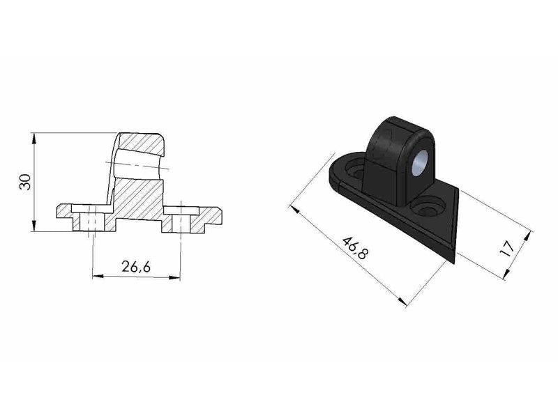 Puig Rearview Mirror Adaptor RHS Black 21934F