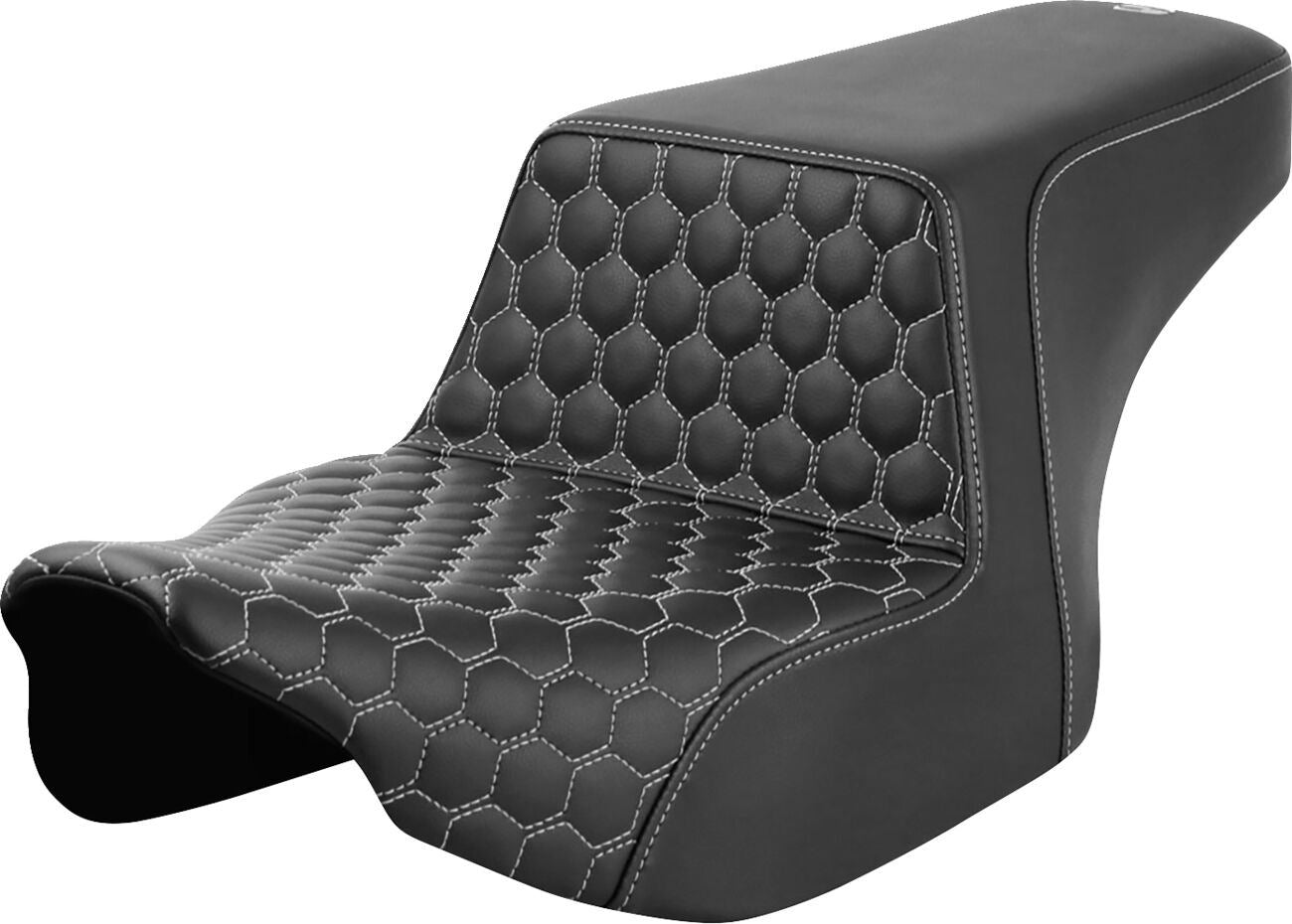 Saddlemen Honeycomb Step-Up Seat White Stitch For HD FLTRXSE 1977 23-24 823-07-17705