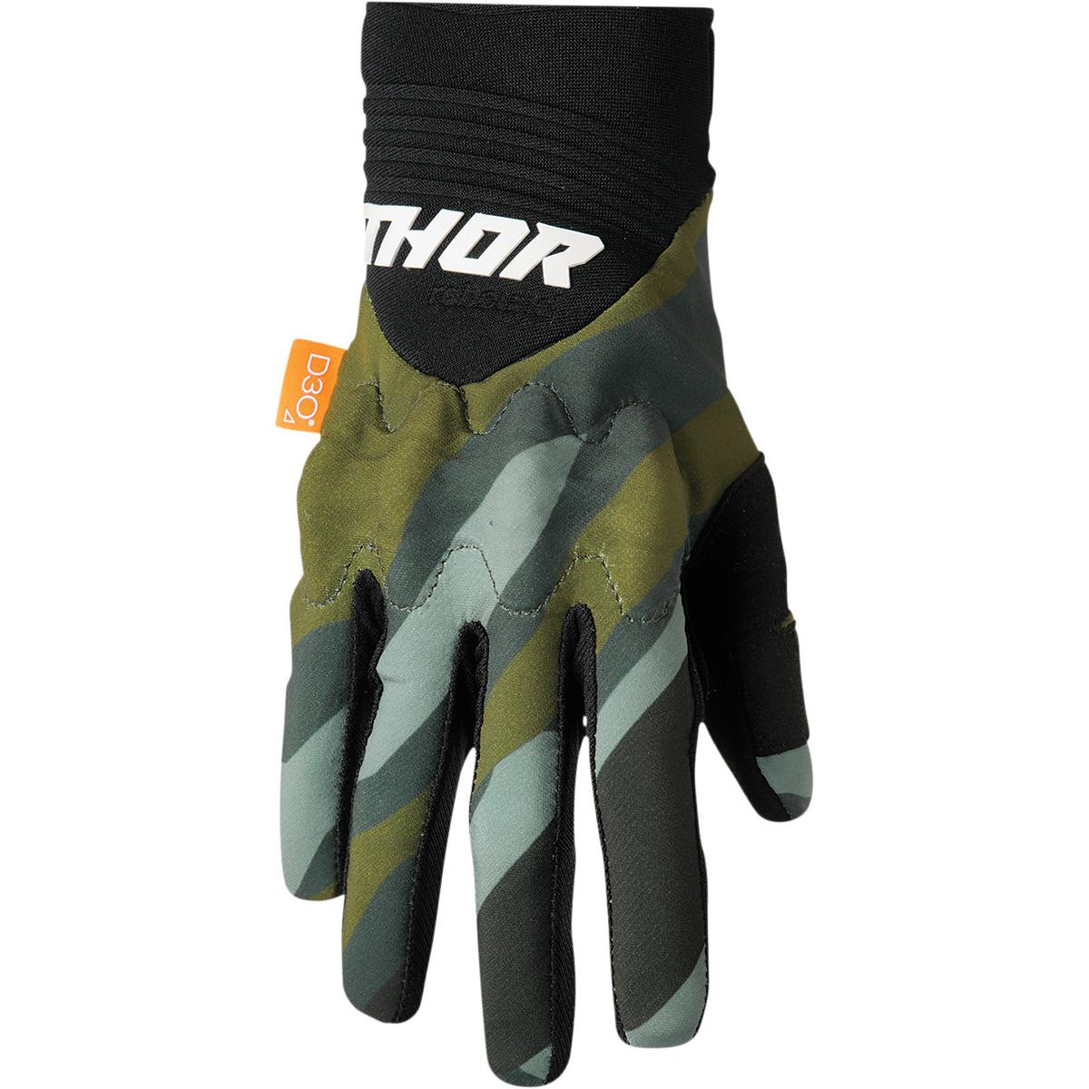 THOR Rebound MX Motorcross Gloves Black/Camo Green 2023 Model