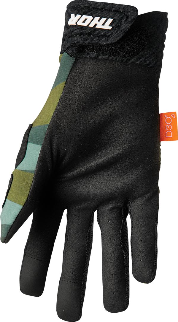 THOR Rebound MX Motorcross Gloves Black/Camo Green 2023 Model