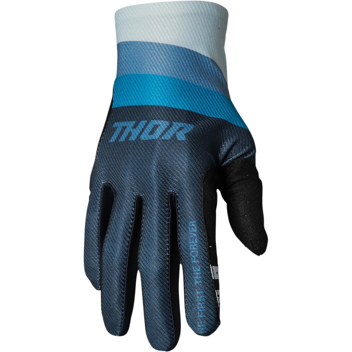 THOR Assist React MX Motorcross Gloves Teal/Midnight 2023 Model