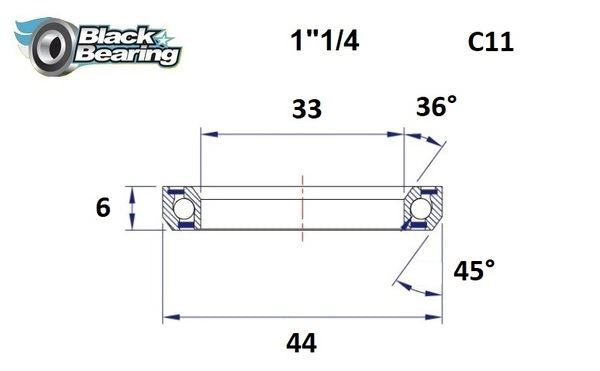BLACK BEARING HB 33X44X6MM 36 /45 HB-C11