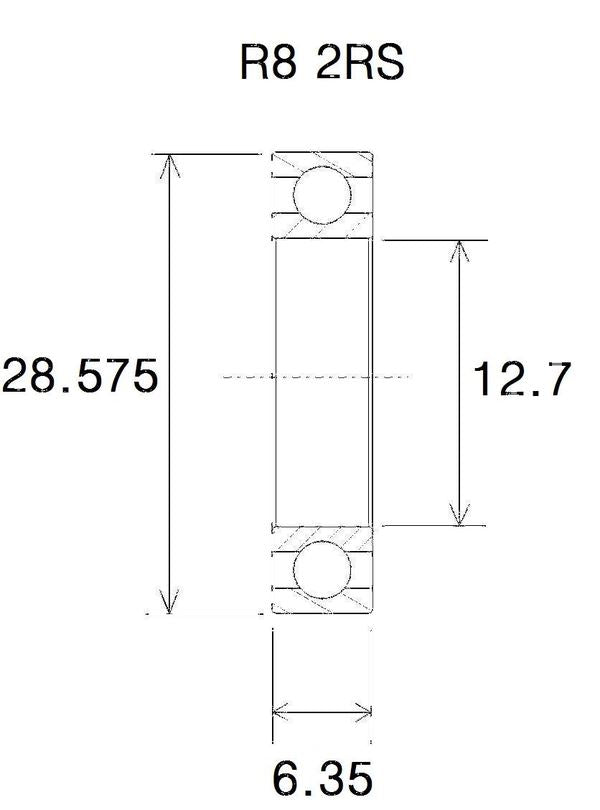 BLACK BEARING Bearing B3 12.7X28.58X7.94MM UB-R8-B3