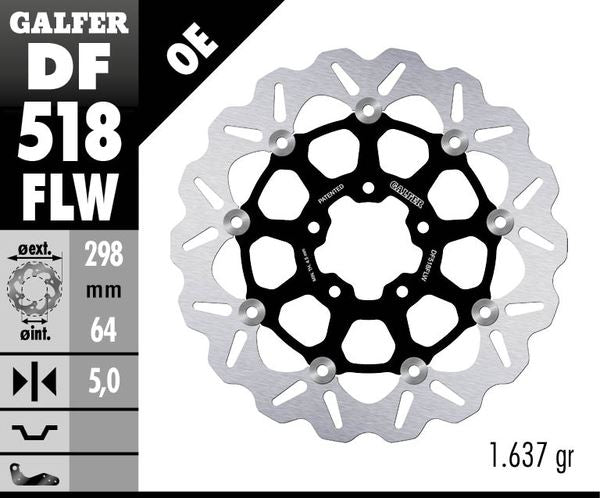 GALFER Brake Rotor Full-Floating Wave® Two Piece (Floating) DF518FLW