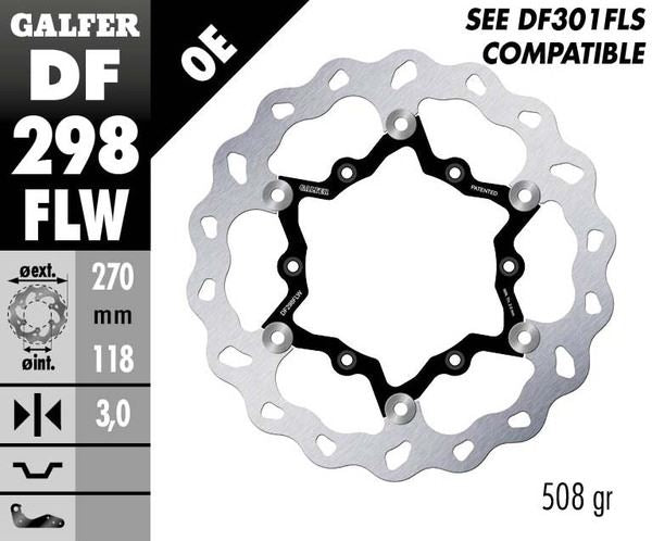 GALFER Brake Rotor Full-Floating Wave® Two Piece (Floating) DF298FLW