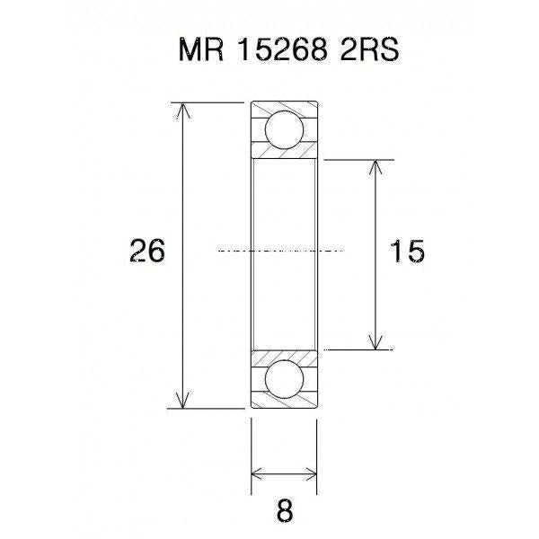 BLACK BEARING BEARING B3 15X26X8MM