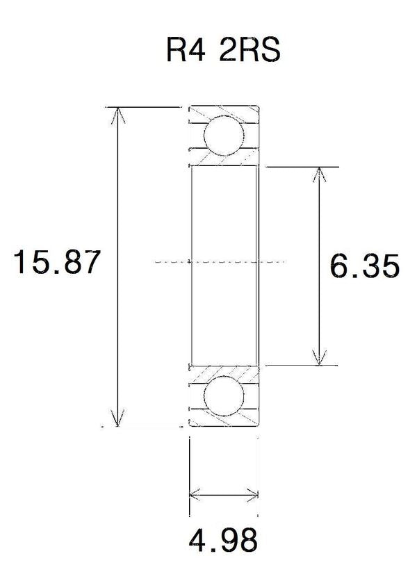 BLACK BEARING Bearing B5 6.35X15.88X4.98MM UB-R4-B5