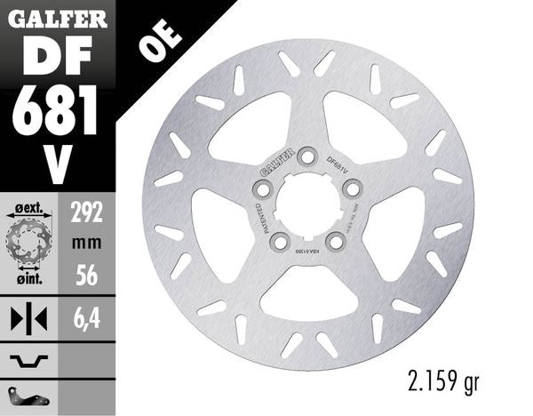 GALFER Brake Rotor Solid-Mount Round One Piece (Fixed) DF681V